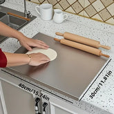 Stainless Steel Cutting Board For Kitchen - Large 304 Chopping Boards With Lid And Non-Slip Pad For Countertop, Suitable For Meat Vegetables Bread And Baking,Kitchen Accessories,