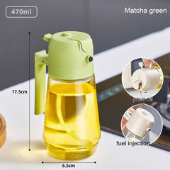 Oil Sprayer Dispenser For Cooking BBQ 2 In 1 Glass Oil Vinegar Soy Sauce Spray Kitchen Oil Bottle For Air Fryer