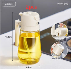 Oil Sprayer Dispenser For Cooking BBQ 2 In 1 Glass Oil Vinegar Soy Sauce Spray Kitchen Oil Bottle For Air Fryer