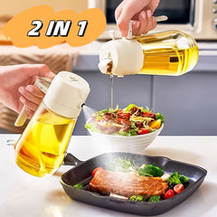 Oil Sprayer Dispenser For Cooking BBQ 2 In 1 Glass Oil Vinegar Soy Sauce Spray Kitchen Oil Bottle For Air Fryer