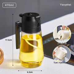 Oil Sprayer Dispenser For Cooking BBQ 2 In 1 Glass Oil Vinegar Soy Sauce Spray Kitchen Oil Bottle For Air Fryer