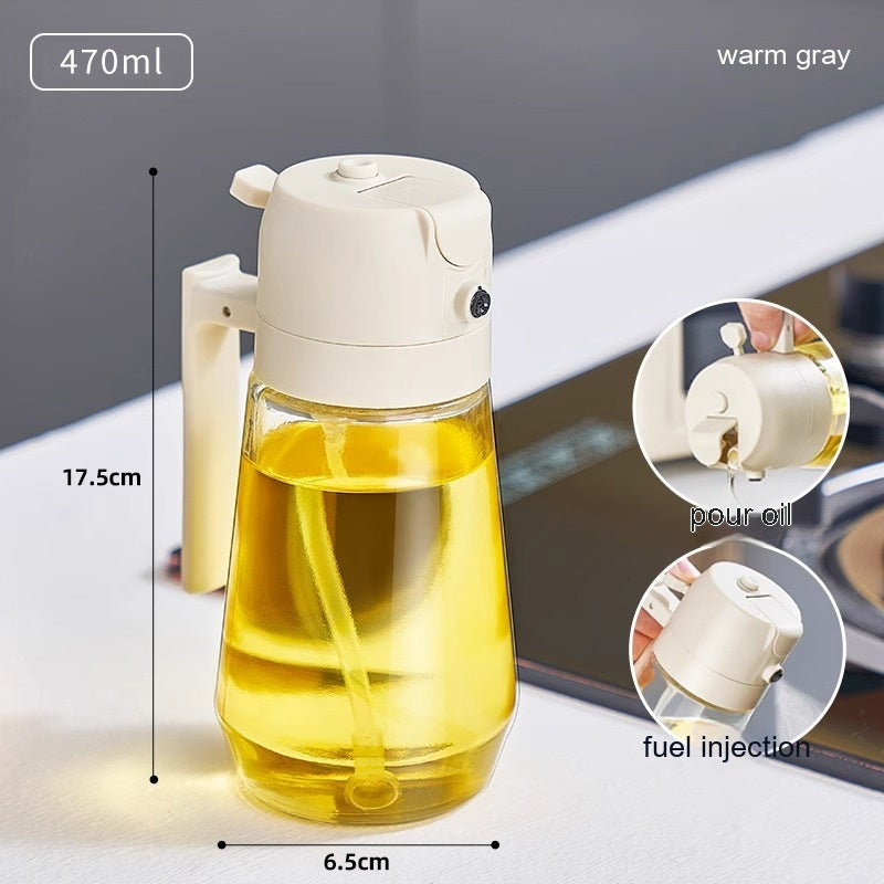 Oil Sprayer Dispenser For Cooking BBQ 2 In 1 Glass Oil Vinegar Soy Sauce Spray Kitchen Oil Bottle For Air Fryer