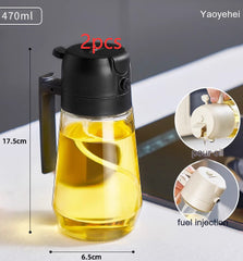 Oil Sprayer Dispenser For Cooking BBQ 2 In 1 Glass Oil Vinegar Soy Sauce Spray Kitchen Oil Bottle For Air Fryer